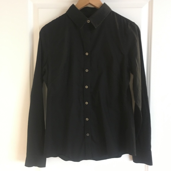 Banana Republic Tailored Cotton Black Shirt, size 10 - Picture 1 of 7
